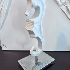 RARE Jonathan Adler White Seahorse Menagerie Pottery Sculpture Figurine Lake Sea